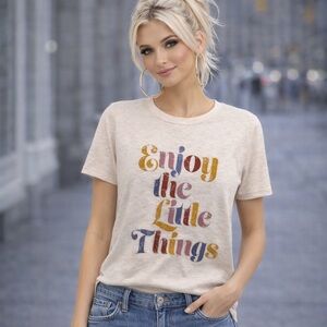 Maurices Graphic Tee - Cream with Multicolor Print